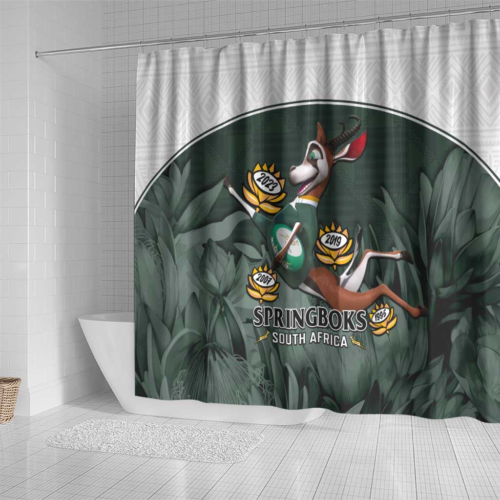 South Africa Rugby Shower Curtain Springboks 4th Champions World Cup Proud Bokke