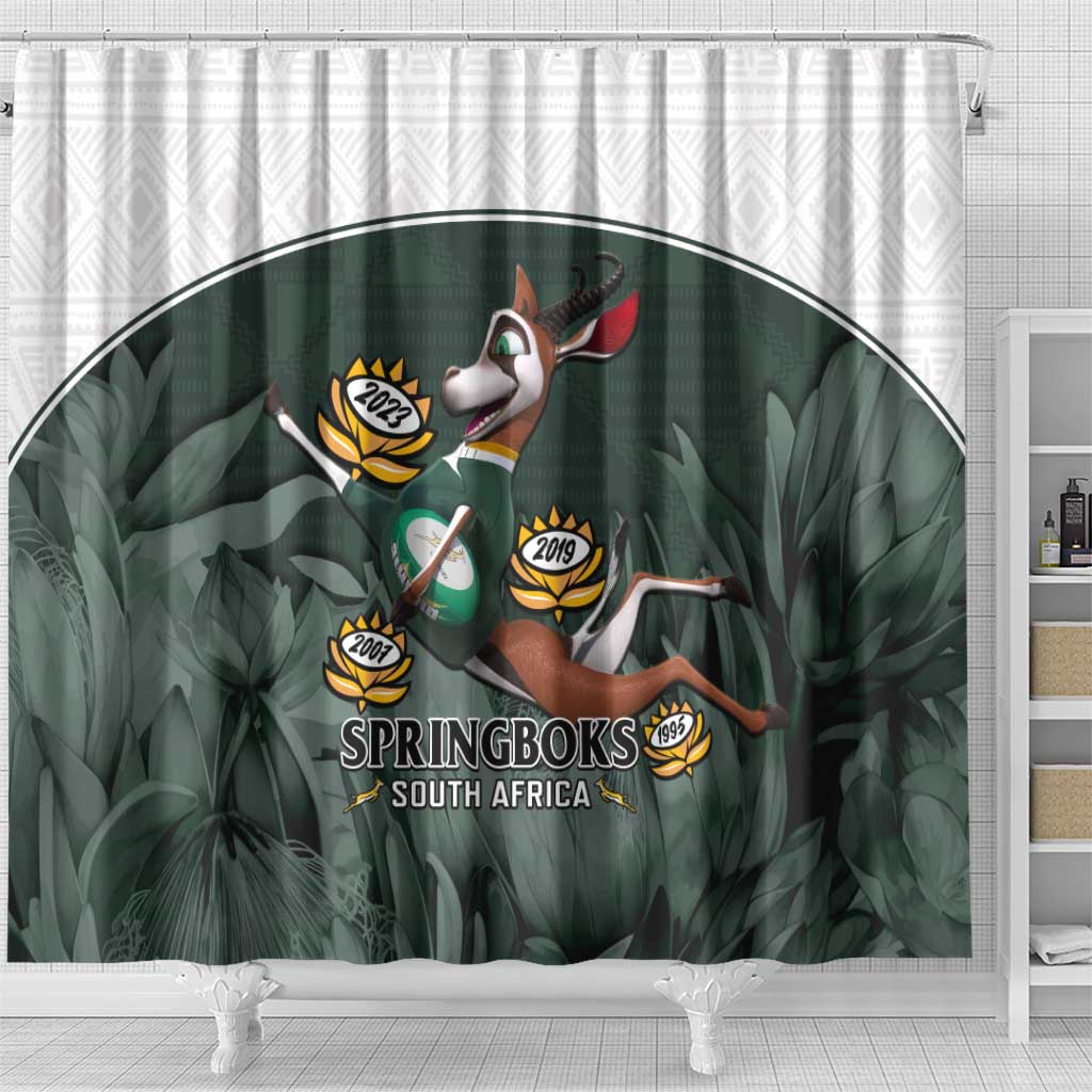 South Africa Rugby Shower Curtain Springboks 4th Champions World Cup Proud Bokke