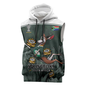 South Africa Rugby Sleeveless Hoodie Springboks 4th Champions World Cup Proud Bokke - African Pride