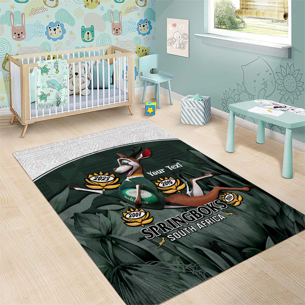 Custom South Africa Rugby Area Rug Springboks 4th Champions World Cup Proud Bokke