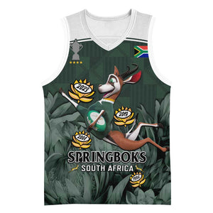 Custom South Africa Rugby Basketball Jersey Springboks 4th Champions World Cup Proud Bokke - African Pride