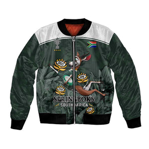 Custom South Africa Rugby Bomber Jacket Springboks 4th Champions World Cup Proud Bokke