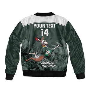 Custom South Africa Rugby Bomber Jacket Springboks 4th Champions World Cup Proud Bokke