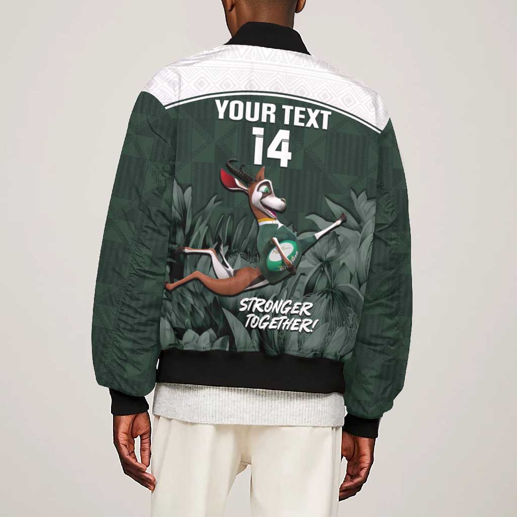 Custom South Africa Rugby Bomber Jacket Springboks 4th Champions World Cup Proud Bokke