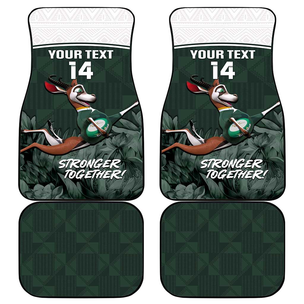 Custom South Africa Rugby Car Mats Springboks 4th Champions World Cup Proud Bokke