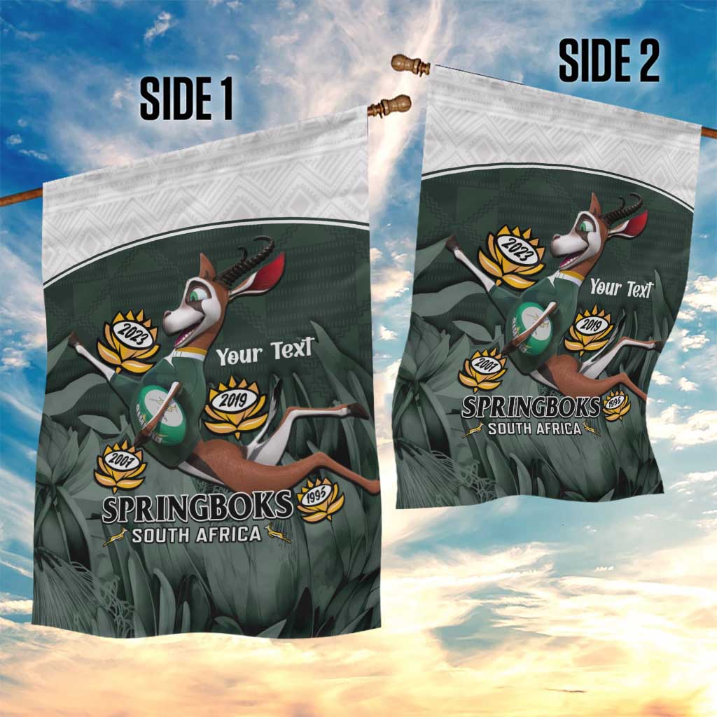 Custom South Africa Rugby Garden Flag Springboks 4th Champions World Cup Proud Bokke