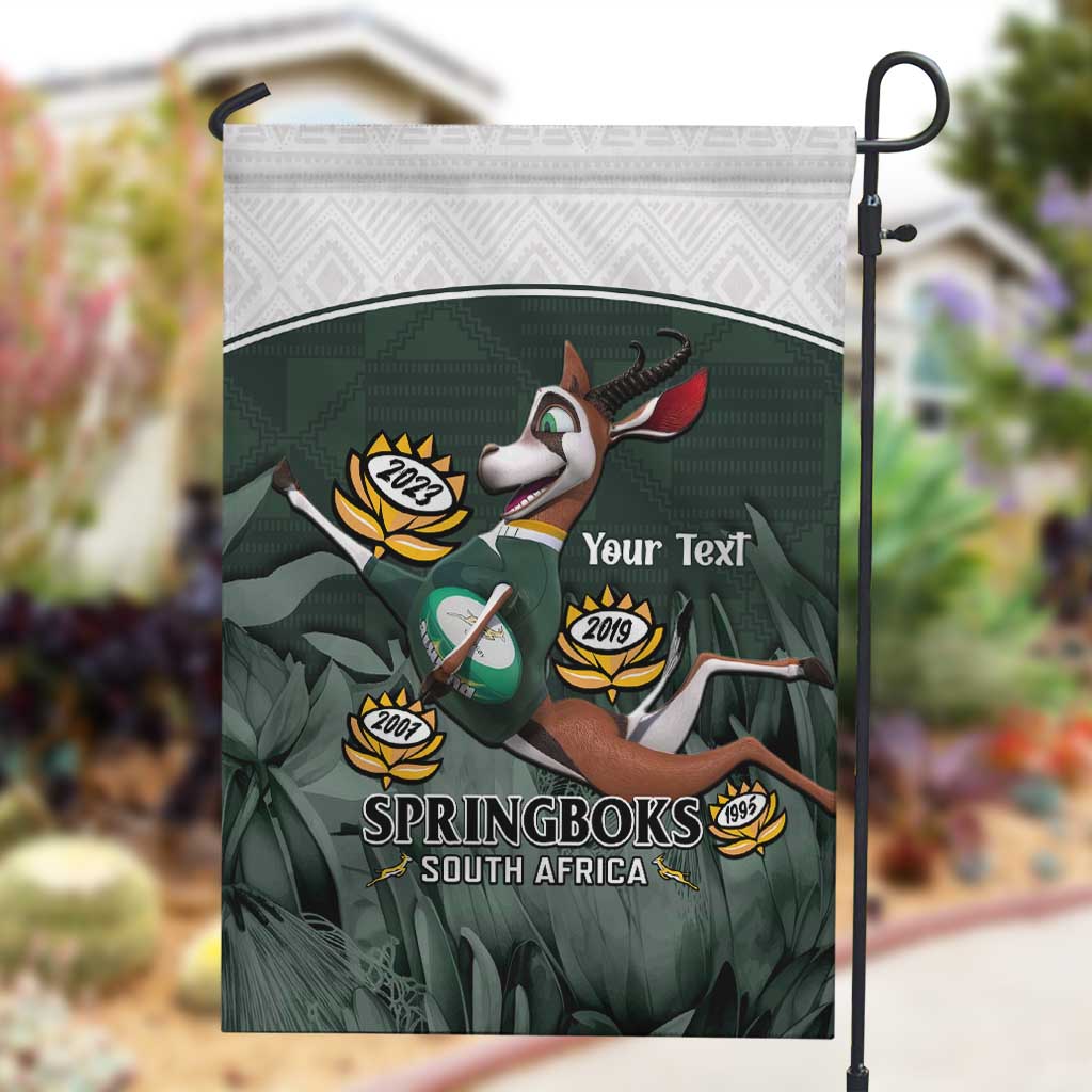 Custom South Africa Rugby Garden Flag Springboks 4th Champions World Cup Proud Bokke