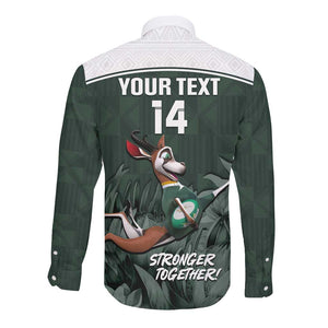 Custom South Africa Rugby Long Sleeve Button Shirt Springboks 4th Champions World Cup Proud Bokke