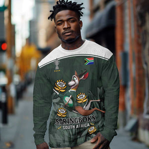 Custom South Africa Rugby Long Sleeve Shirt Springboks 4th Champions World Cup Proud Bokke LT14