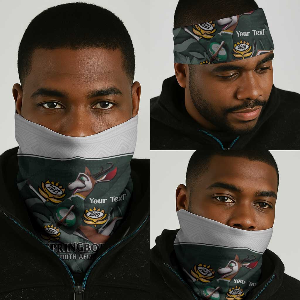 Custom South Africa Rugby Neck Gaiter Springboks 4th Champions World Cup Proud Bokke LT14