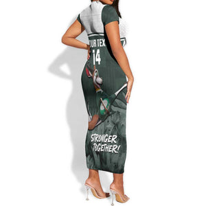 Custom South Africa Rugby Short Sleeve Bodycon Dress Springboks 4th Champions World Cup Proud Bokke LT14