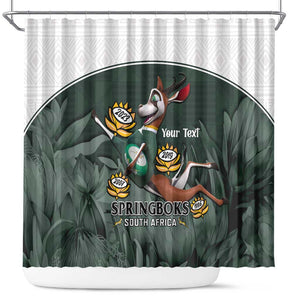 Custom South Africa Rugby Shower Curtain Springboks 4th Champions World Cup Proud Bokke