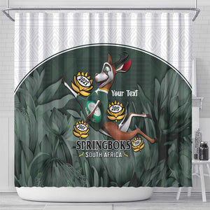 Custom South Africa Rugby Shower Curtain Springboks 4th Champions World Cup Proud Bokke
