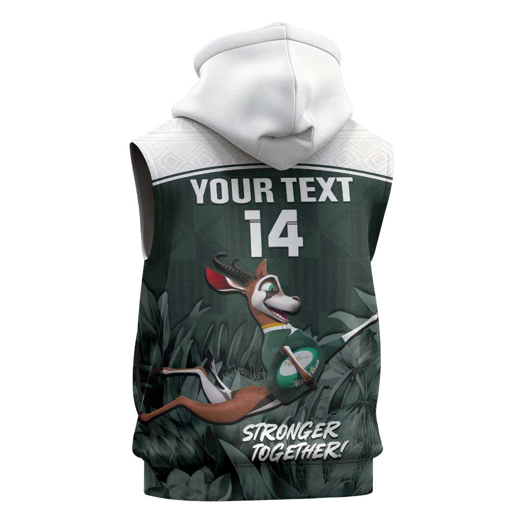 Custom South Africa Rugby Sleeveless Hoodie Springboks 4th Champions World Cup Proud Bokke - African Pride