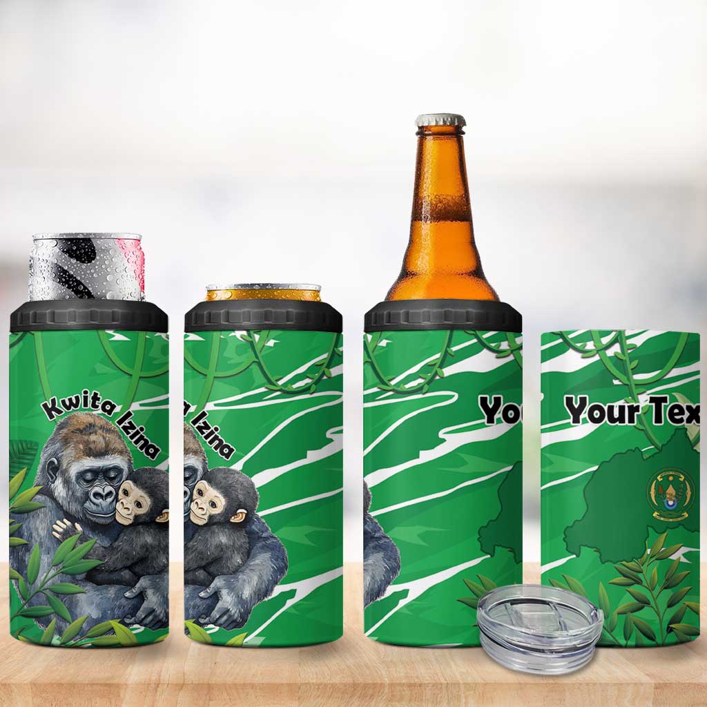 Personalized Rwanda Kwita Izina 2025 4 in 1 Can Cooler Tumbler Gorilla Naming Day - African Pride