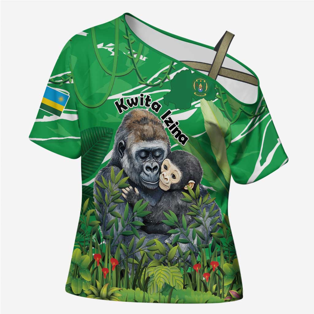 Personalized Rwanda Kwita Izina Cross Shoulder Shirt Name a Gorilla - Save a Species