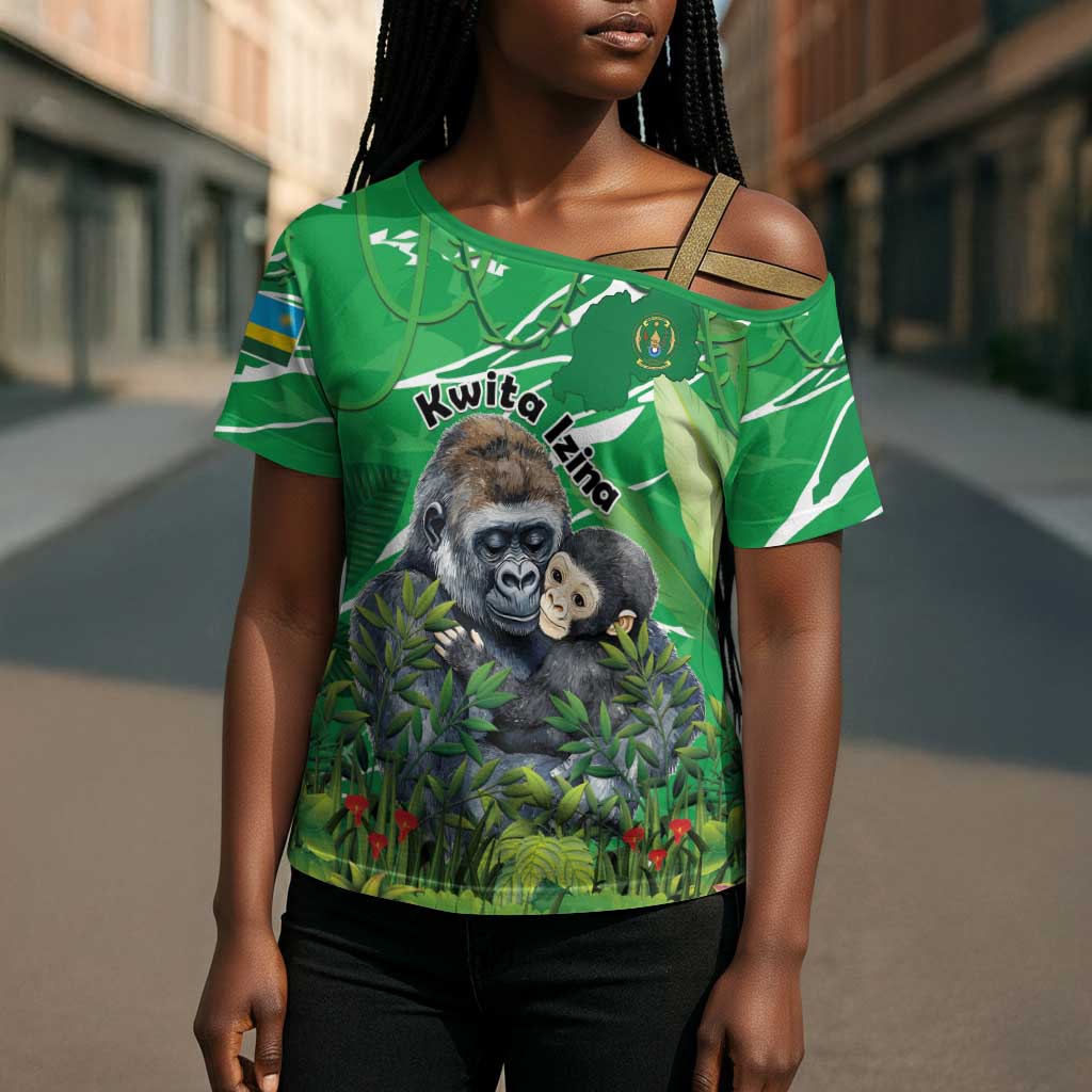 Personalized Rwanda Kwita Izina Cross Shoulder Shirt Name a Gorilla - Save a Species