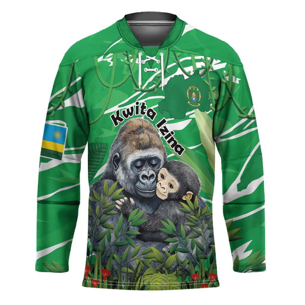 Personalized Rwanda Kwita Izina Hockey Jersey Name a Gorilla - Save a Species