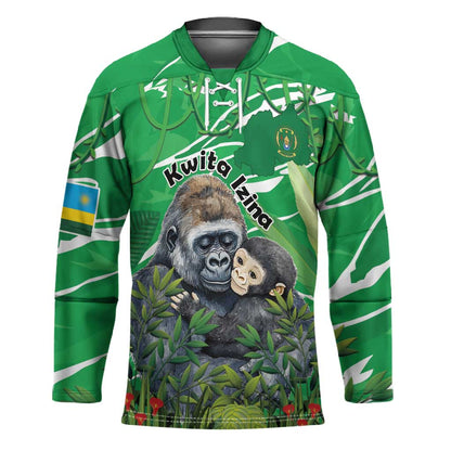 Personalized Rwanda Kwita Izina Hockey Jersey Name a Gorilla - Save a Species