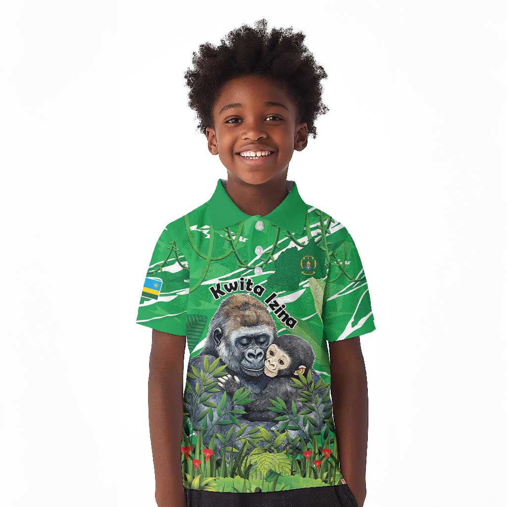Personalized Rwanda Kwita Izina 2025 Kid Polo Shirt Gorilla Naming Day - African Pride