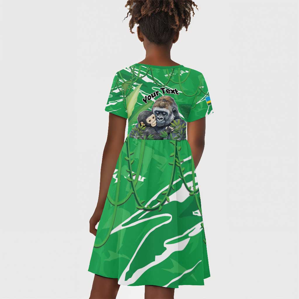 Personalized Rwanda Kwita Izina 2025 Kid Short Sleeve Dress Gorilla Naming Day - African Pride