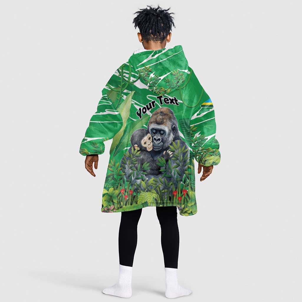 Personalized Rwanda Kwita Izina 2025 Kid Wearable Blanket Hoodie Gorilla Naming Day - African Pride