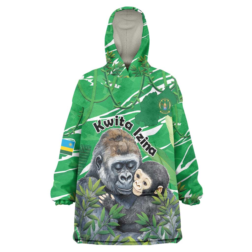 Personalized Rwanda Kwita Izina 2025 Kid Wearable Blanket Hoodie Gorilla Naming Day - African Pride