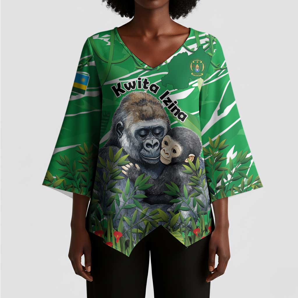 Personalized Rwanda Kwita Izina Kimono Sleeve Blouse Name a Gorilla - Save a Species