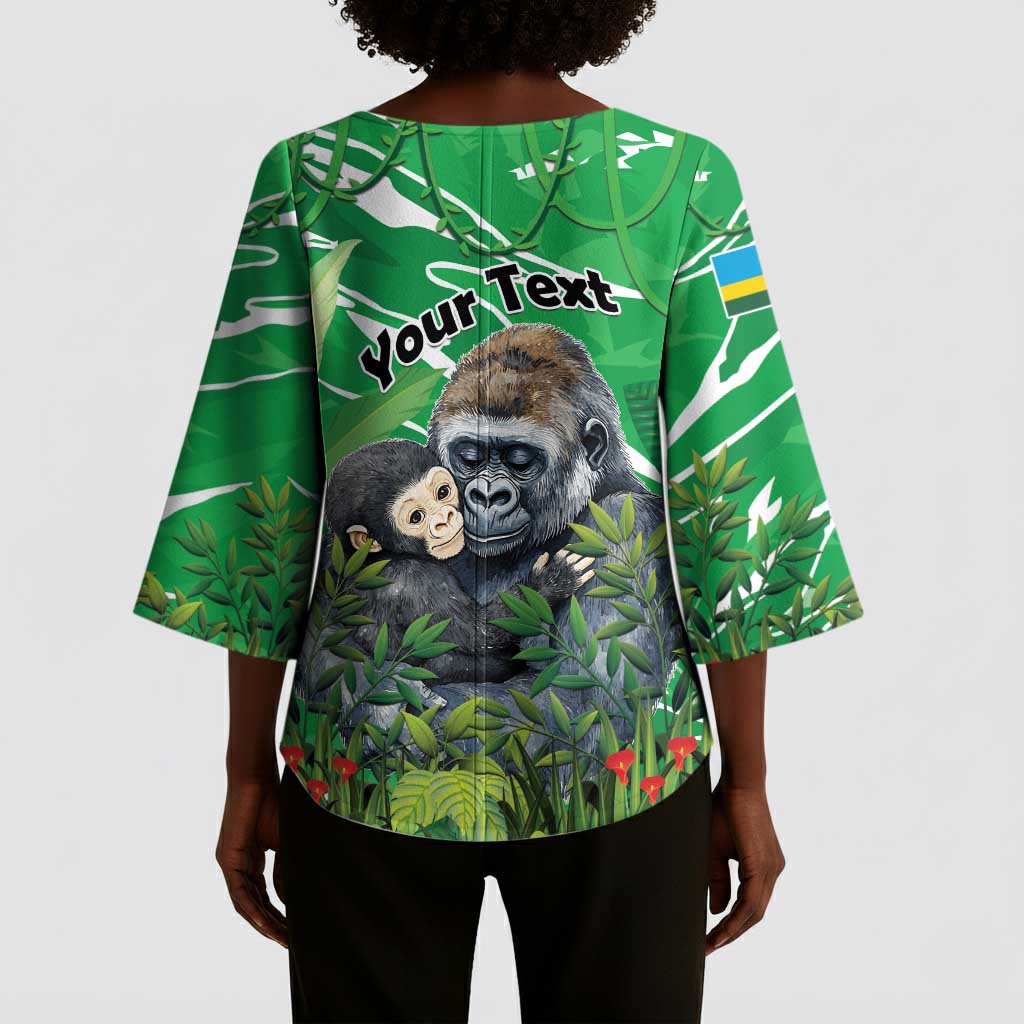 Personalized Rwanda Kwita Izina Kimono Sleeve Blouse Name a Gorilla - Save a Species