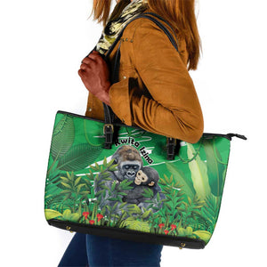 Rwanda Kwita Izina 2025 Leather Tote Bag Gorilla Naming Day - African Pride