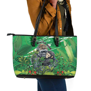 Rwanda Kwita Izina 2025 Leather Tote Bag Gorilla Naming Day - African Pride