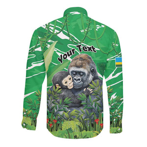 Personalized Rwanda Kwita Izina 2025 Long Sleeve Button Shirt Gorilla Naming Day - African Pride