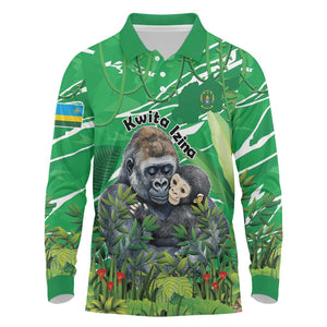 Personalized Rwanda Kwita Izina 2025 Long Sleeve Polo Shirt Gorilla Naming Day - African Pride