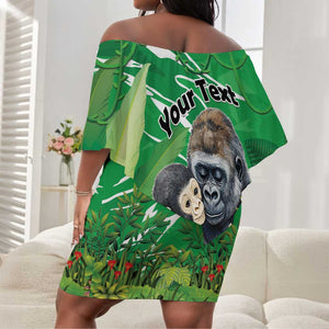 Personalized Rwanda Kwita Izina 2025 Off Shoulder Short Dress Gorilla Naming Day - African Pride