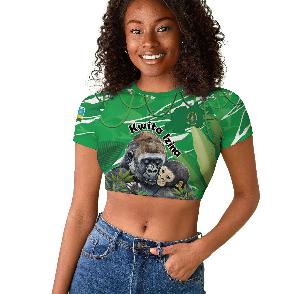 Personalized Rwanda Kwita Izina 2025 Raglan Cropped T shirt Gorilla Naming Day - African Pride