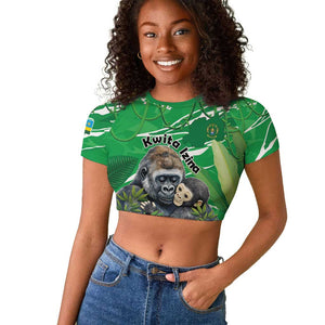 Personalized Rwanda Kwita Izina 2025 Raglan Cropped T shirt Gorilla Naming Day - African Pride