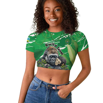 Personalized Rwanda Kwita Izina 2025 Raglan Cropped T shirt Gorilla Naming Day - African Pride