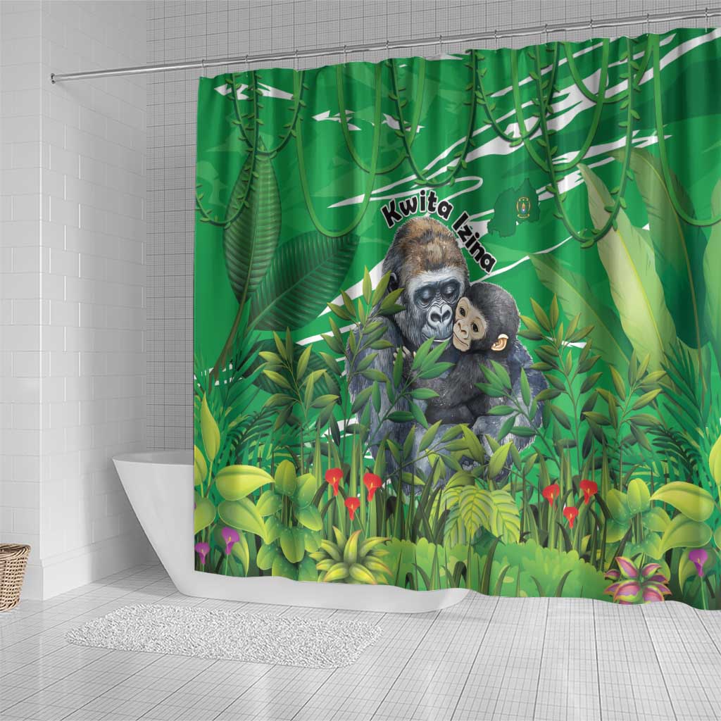 Rwanda Kwita Izina 2025 Shower Curtain Gorilla Naming Day - African Pride
