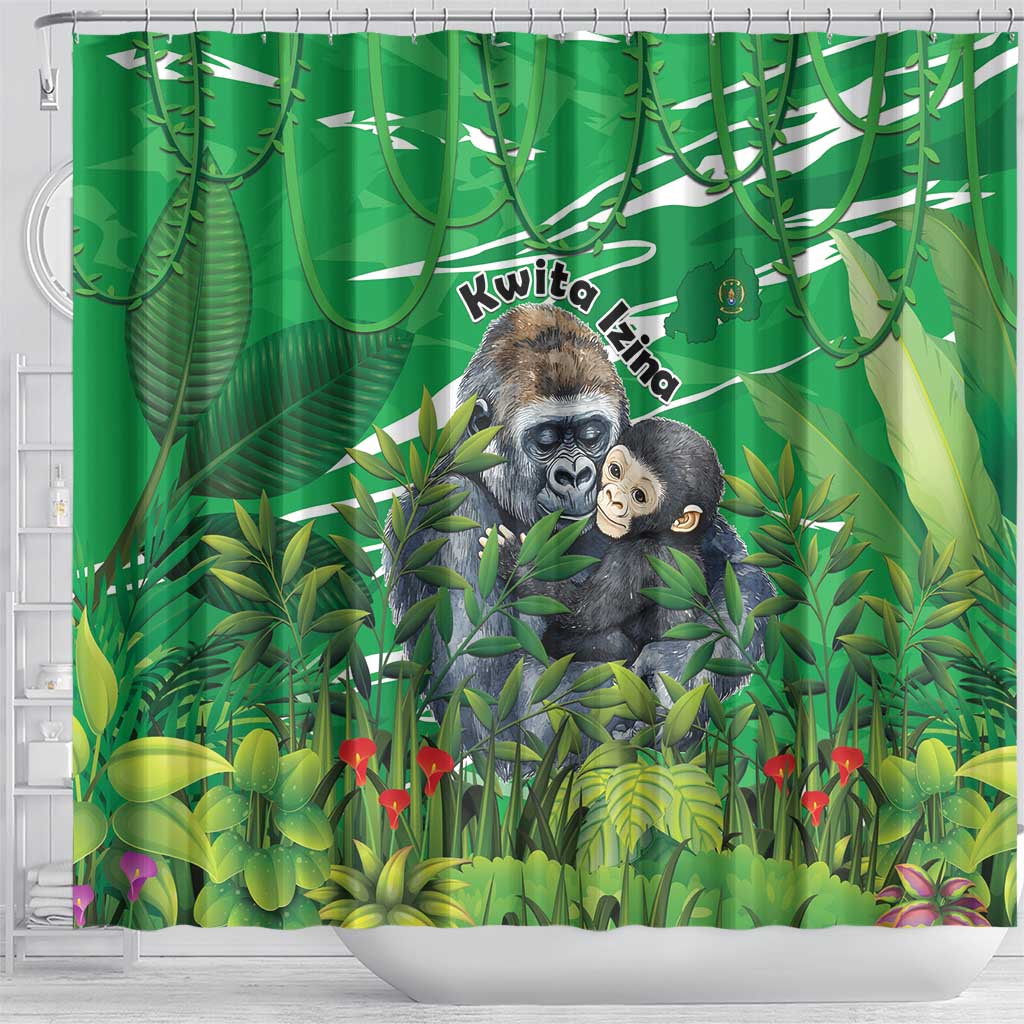 Rwanda Kwita Izina 2025 Shower Curtain Gorilla Naming Day - African Pride