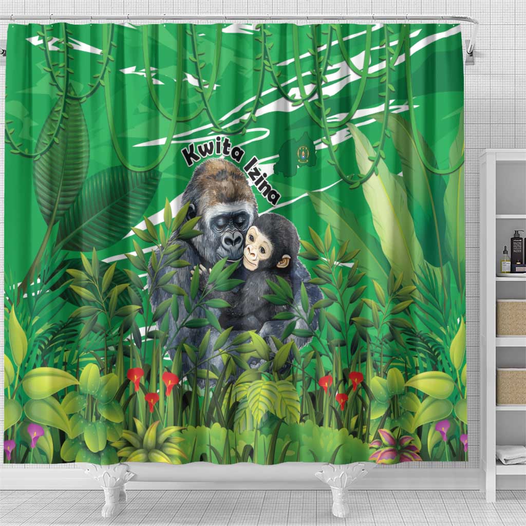 Rwanda Kwita Izina 2025 Shower Curtain Gorilla Naming Day - African Pride
