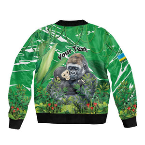Personalized Rwanda Kwita Izina 2025 Sleeve Zip Bomber Jacket Gorilla Naming Day - African Pride