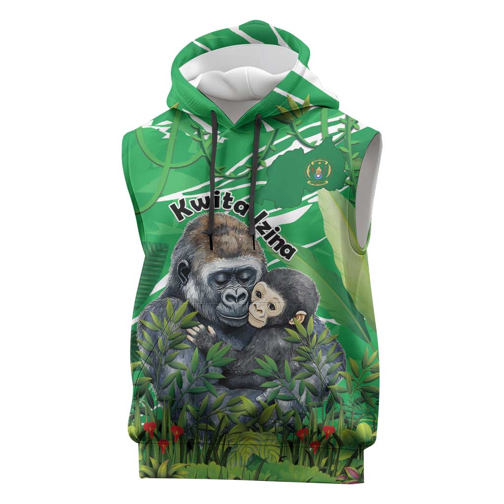 Personalized Rwanda Kwita Izina 2025 Sleeveless Hoodie Gorilla Naming Day - African Pride