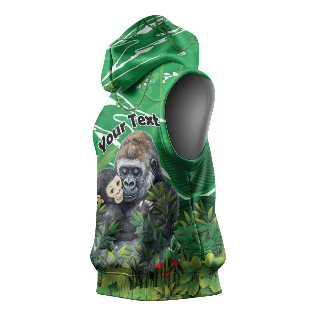 Personalized Rwanda Kwita Izina 2025 Sleeveless Hoodie Gorilla Naming Day - African Pride
