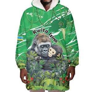 Personalized Rwanda Kwita Izina 2025 Wearable Blanket Hoodie Gorilla Naming Day - African Pride