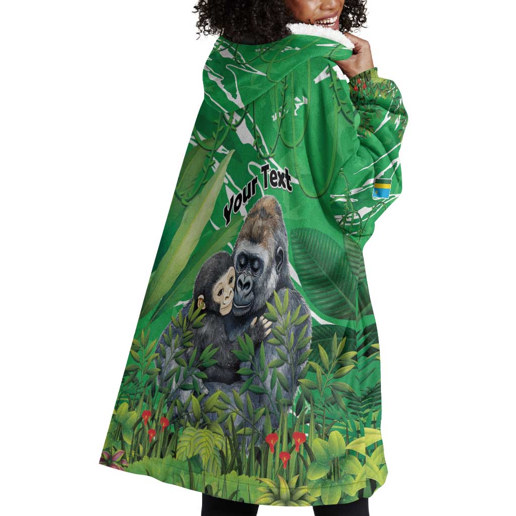 Personalized Rwanda Kwita Izina 2025 Wearable Blanket Hoodie Gorilla Naming Day - African Pride