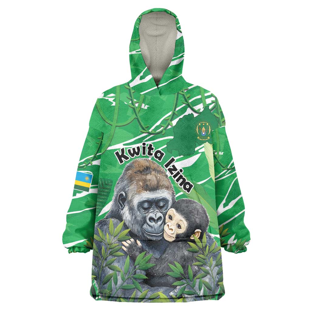 Personalized Rwanda Kwita Izina 2025 Wearable Blanket Hoodie Gorilla Naming Day - African Pride