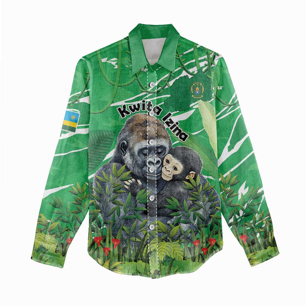 Personalized Rwanda Kwita Izina 2025 Women Casual Shirt Gorilla Naming Day - African Pride