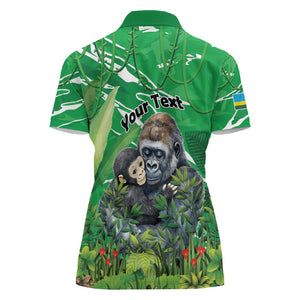 Personalized Rwanda Kwita Izina 2025 Women Polo Shirt Gorilla Naming Day - African Pride