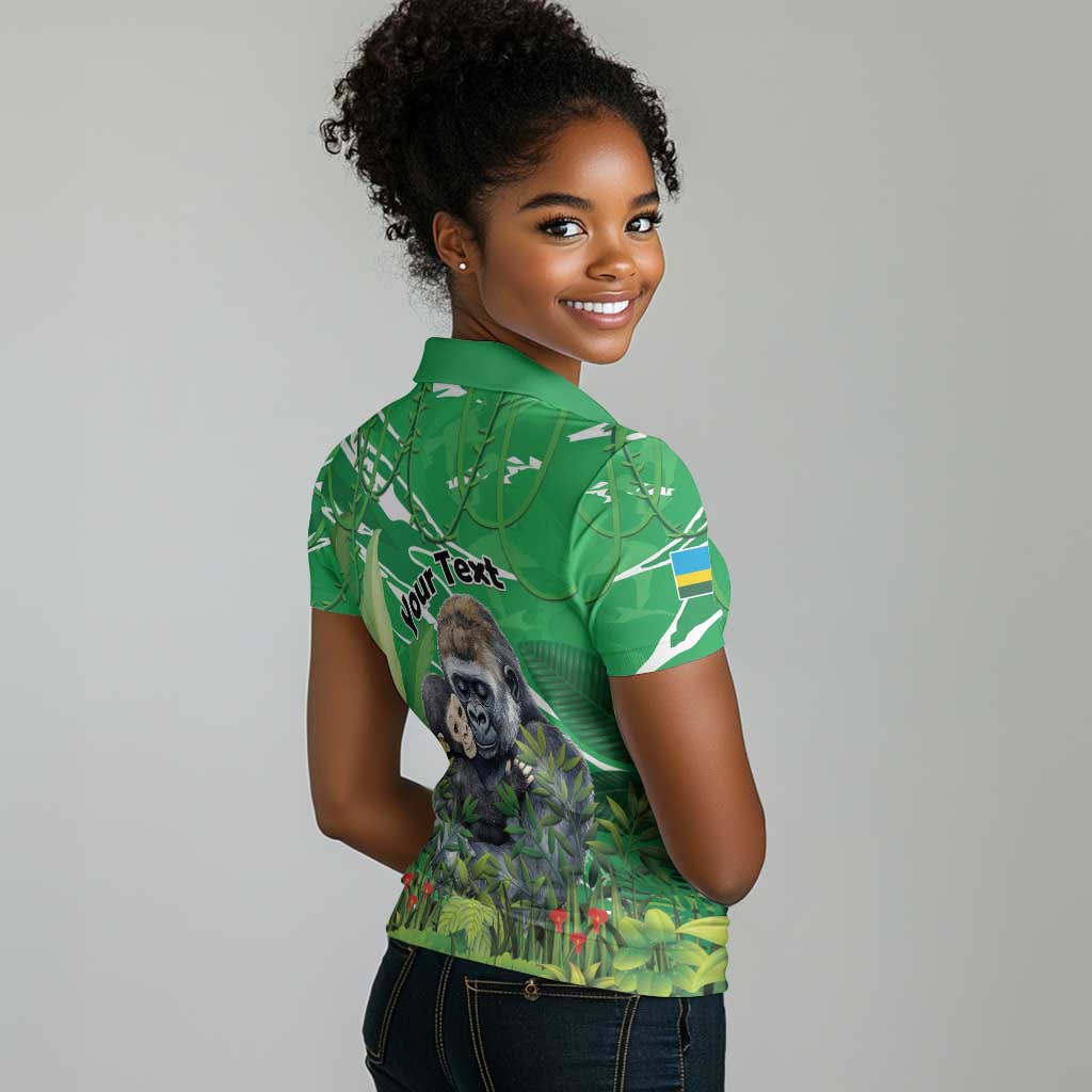 Personalized Rwanda Kwita Izina 2025 Women Polo Shirt Gorilla Naming Day - African Pride