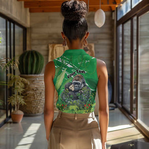 Personalized Rwanda Kwita Izina 2025 Women Sleeveless Polo Shirt Gorilla Naming Day - African Pride